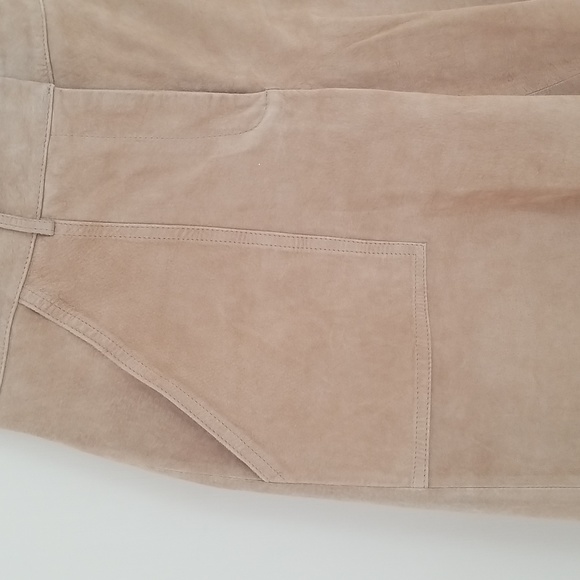 nwot Theory Gera Gaucho Wide-Leg Cropped Suede Pants - Picture 5 of 16